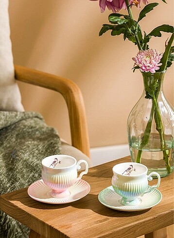 LCW HOME Pembe 2 Kişilik Porselen Kahve Fincan Takımı 90 ml