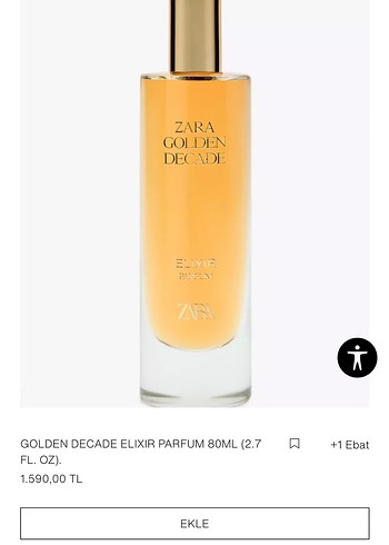 Zara Zara Golden Decade Elixir Parfüm 80 ml
