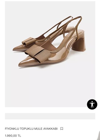 Zara FİYONKLU TOPUKLU MULE AYAKKABI