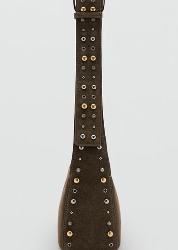 Zımba Detaylı Süet Çapraz Askılı Çanta - Görsel 3