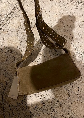 Zımba Detaylı Süet Çapraz Askılı Çanta - Görsel 6