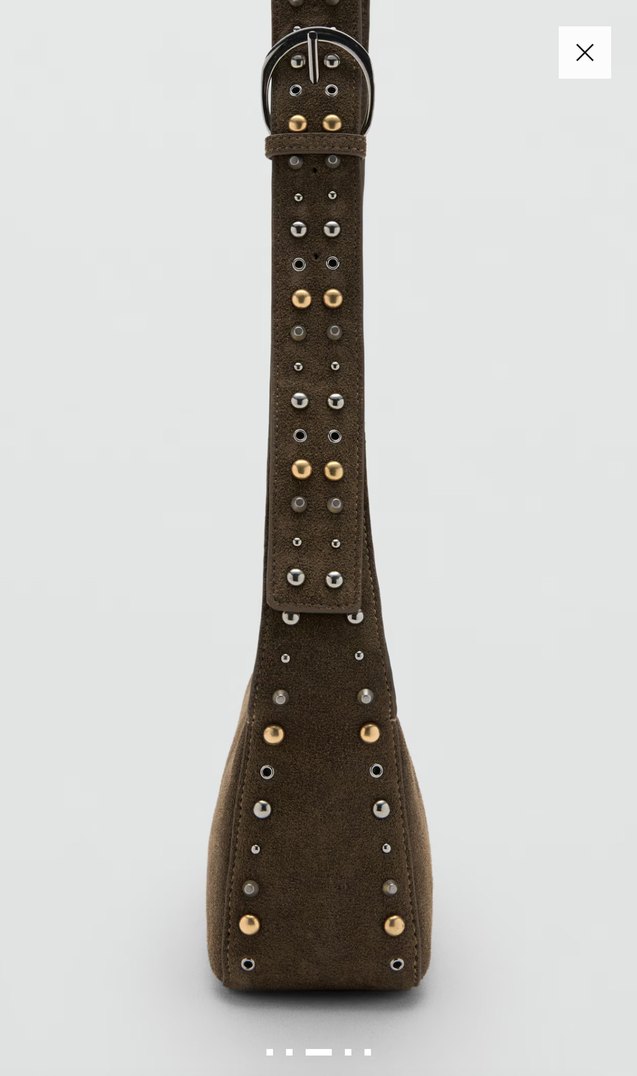 Zımba Detaylı Süet Çapraz Askılı Çanta - Görsel 3