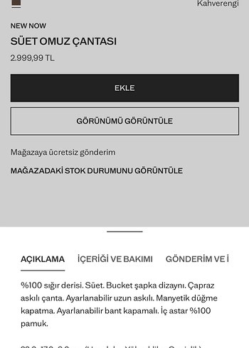 NEW NOW Kahverengi Süet Omuz Çantası - Görsel 5