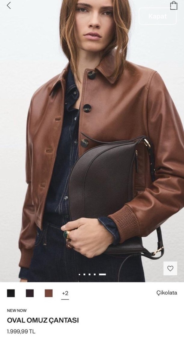 Kahve Deri Kadın Çantası - Görsel 3
