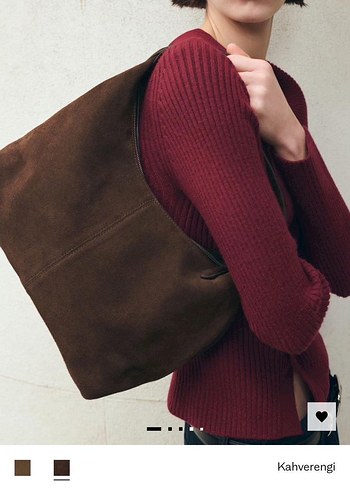 Kahverengi Süet Kadın Çanta - Görsel 2