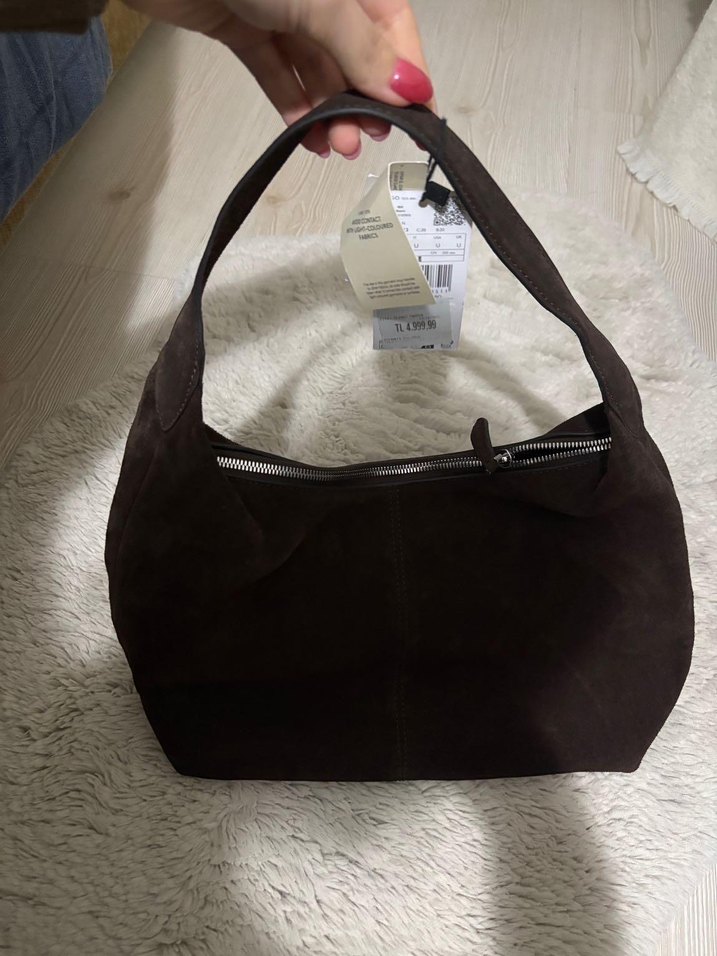 Kahverengi Süet Kadın Çanta - Görsel 4