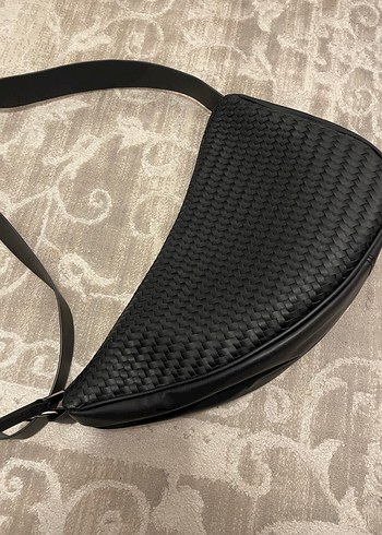 Siyah Deri Kadın Bel Çantası - Görsel 5