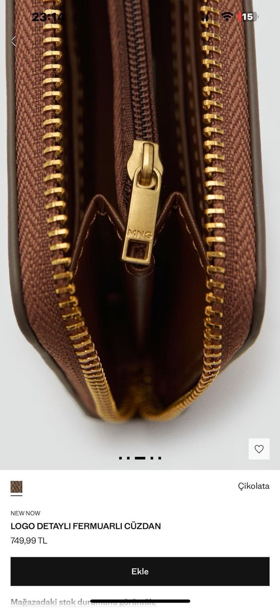 Mango Kahverengi Deri Kadın Cüzdanı - Görsel 5