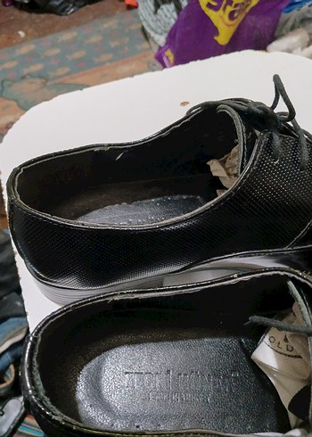 FECRI HÜNER 43 numara orjinal deri 
 Siyah Rugan Erkek Ayakkabı - Görsel 7