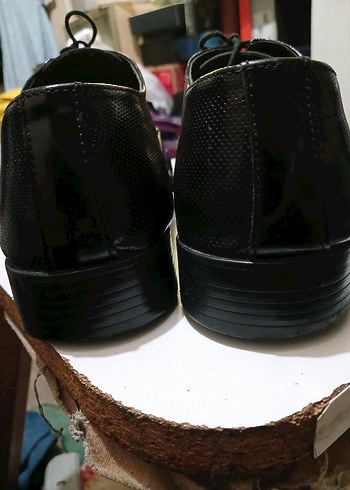 FECRI HÜNER 43 numara orjinal deri 
 Siyah Rugan Erkek Ayakkabı - Görsel 6