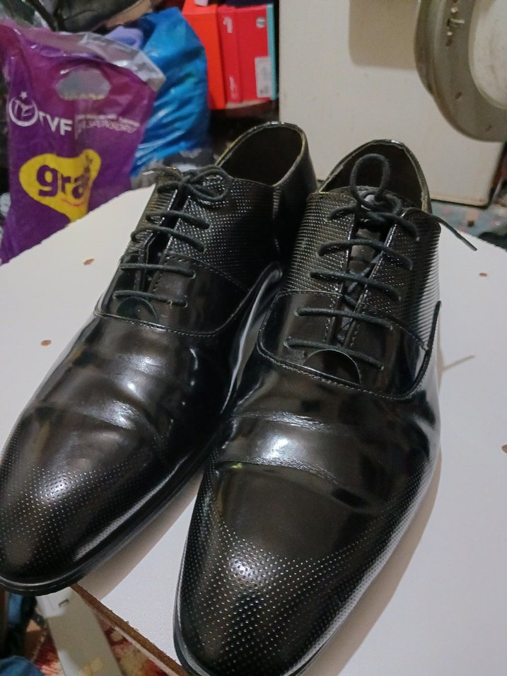 FECRI HÜNER 43 numara orjinal deri 
 Siyah Rugan Erkek Ayakkabı - Görsel 5