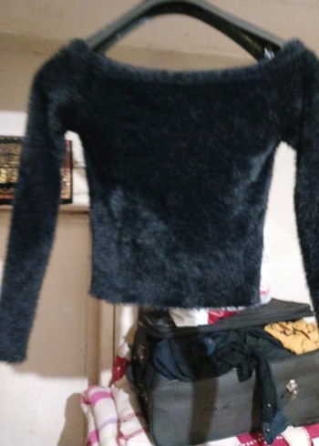 m Beden siyah Renk H&M M BEDEN OMUZ Detaylı Siyah Mini Bluz KAZAK
