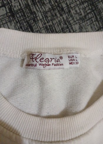 Kadın Beyaz Payetli Sweatshirt - Görsel 6