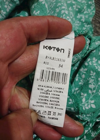 koton  34 beden  viskos renkli bayan   plaj  elbisesi - Görsel 8