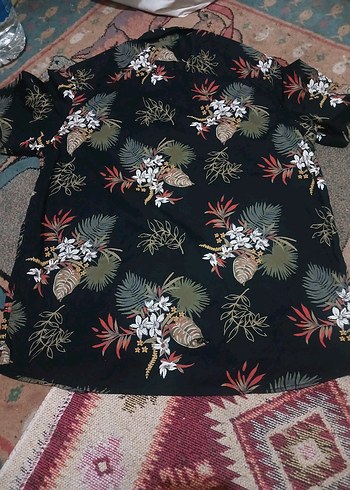 KIABI L BEDEM %100 PAMUK  Desenli Kısa Kollu Bohem Erkek Gömlek - Görsel 5