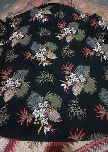 KIABI L BEDEM %100 PAMUK  Desenli Kısa Kollu Bohem Erkek Gömlek - Görsel 6