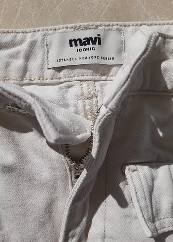 Mavi Iconic Beyaz Denim Kot Etek