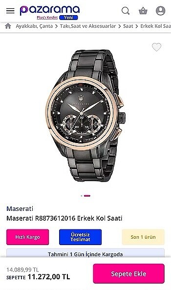 Maserati R8873612016 Erkek Kol Saati - babalar gününe özel