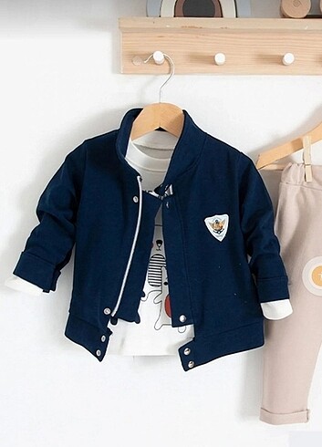 HelloBaby 2032 Ceketli pamuk erkek bebek takım