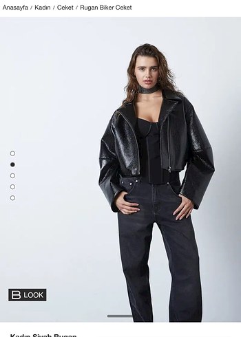 Siyah Rugan Biker Ceket