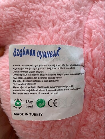  Beden Pembe peluş ayıcık