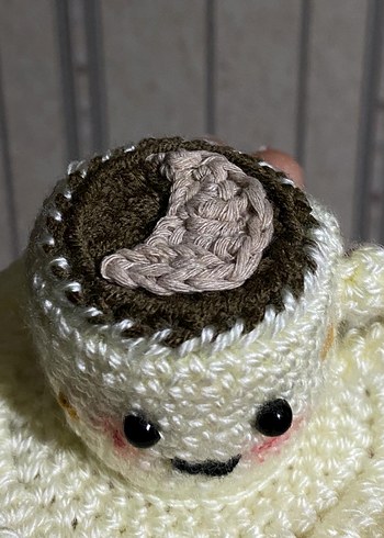 Beyaz Örgü Mini Fincan ve Tabağı - Görsel 2