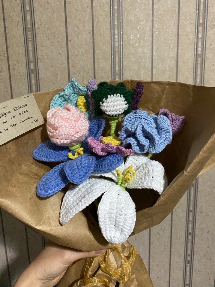 El Yapımı Bohem Çiçek Buketi - Görsel 2