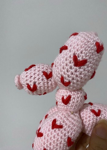 Pembe Kalp Desenli Peluş Oyuncak - Görsel 2