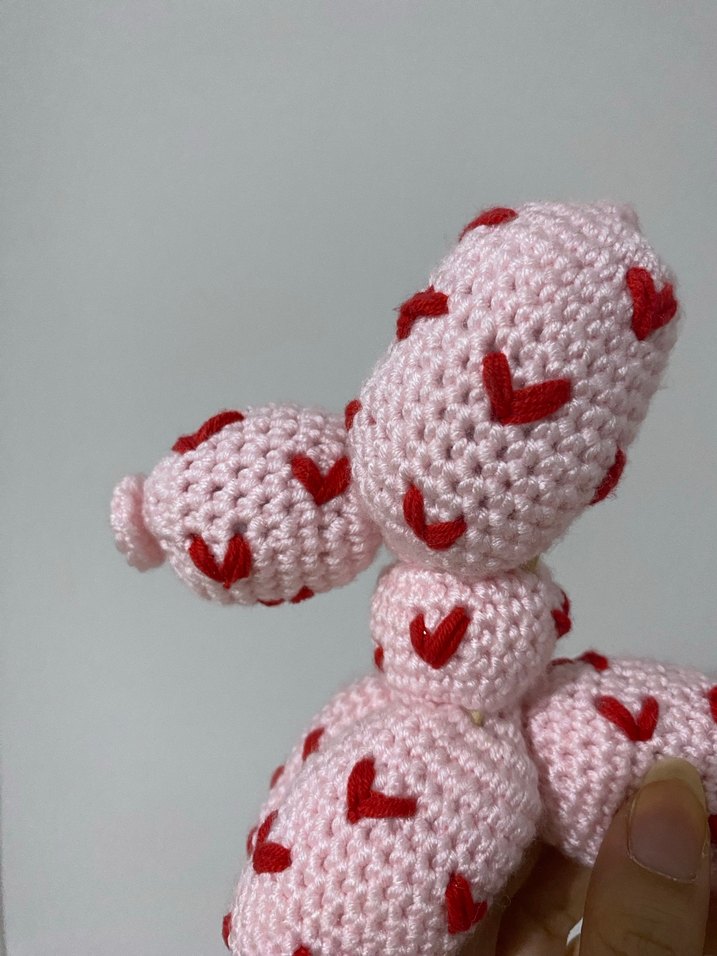 Pembe Kalp Desenli Peluş Oyuncak - Görsel 2