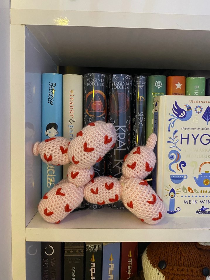 Pembe Kalp Desenli Peluş Oyuncak - Görsel 3