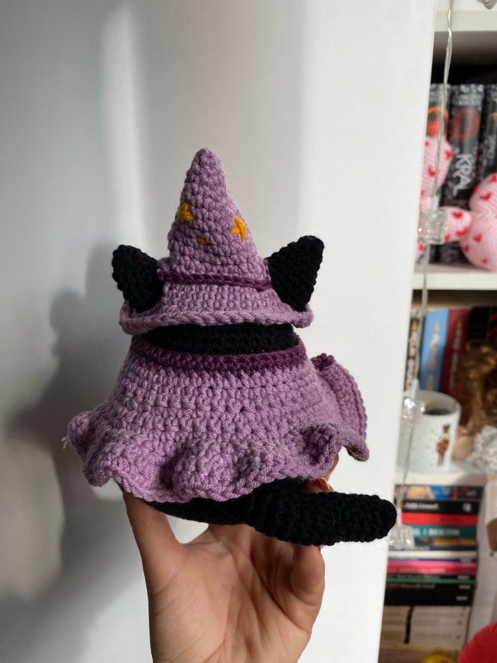 Halloween Siyah Örgü Kedi Peluş Oyuncak - Görsel 4