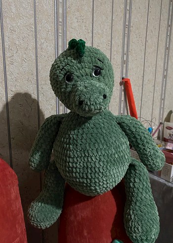 Fisher Price Yeşil Örgü Yumuşak Peluş Dinozor Oyuncak
