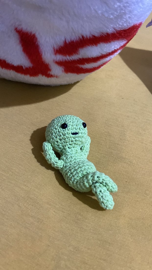 Smiski Yeşil Örgü Peluş Oyuncak - Görsel 3