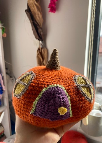 Cadılar Bayramı Örgü Balkabağı Ev - Görsel 4