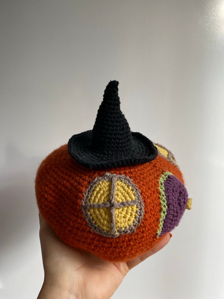 Cadılar Bayramı Örgü Balkabağı Ev - Görsel 3