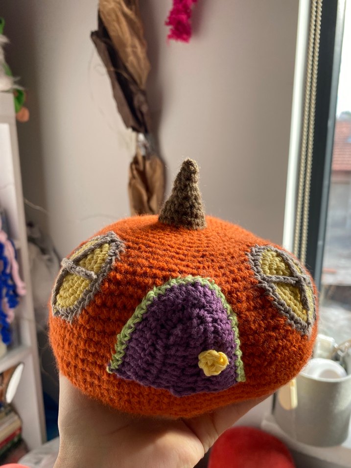 Cadılar Bayramı Örgü Balkabağı Ev - Görsel 4