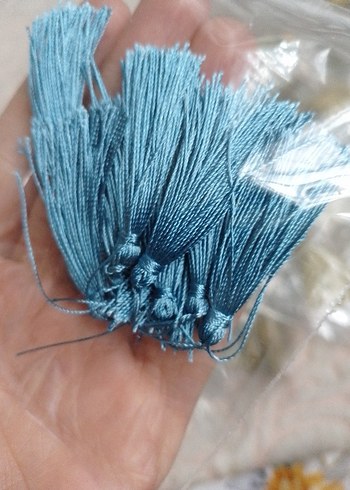 Mavi Bohem Püsküller - Görsel 2