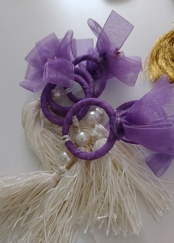 Mor Püsküllü peçete yüzüğü - Görsel 4