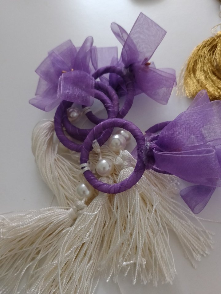 Mor Püsküllü peçete yüzüğü - Görsel 4