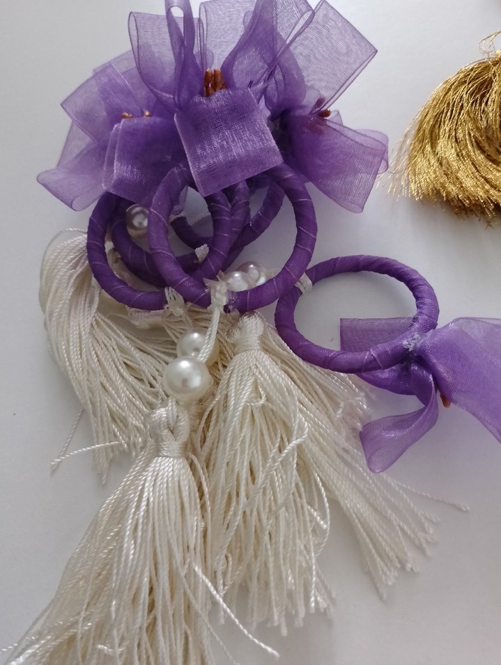 Mor Püsküllü peçete yüzüğü - Görsel 2