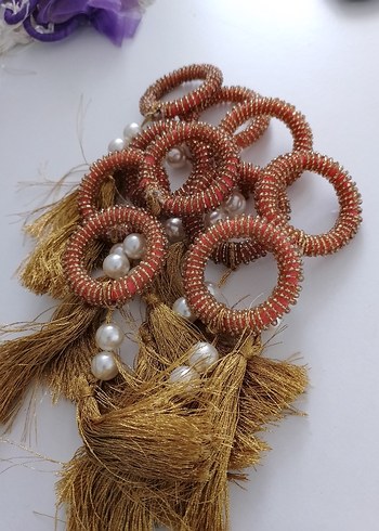 Gold taşlı islenmiş,peçete yüzüğü - Görsel 4