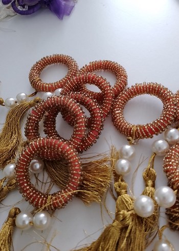 Gold taşlı islenmiş,peçete yüzüğü - Görsel 2