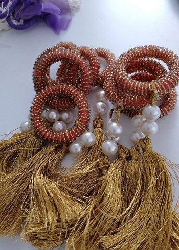 Gold taşlı islenmiş,peçete yüzüğü - Görsel 3