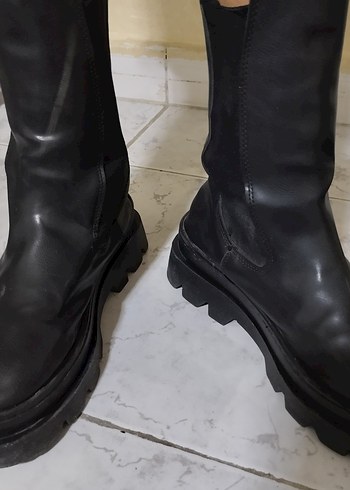 Diğer Siyah Deri Gotik Kadın Botları