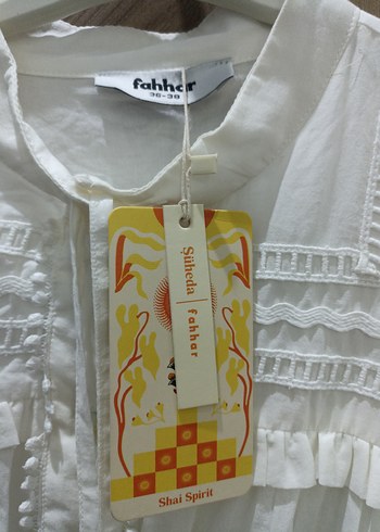 FAHHAR Uzun Beyaz Nakışlı Bohem Kadın Elbise - Görsel 2