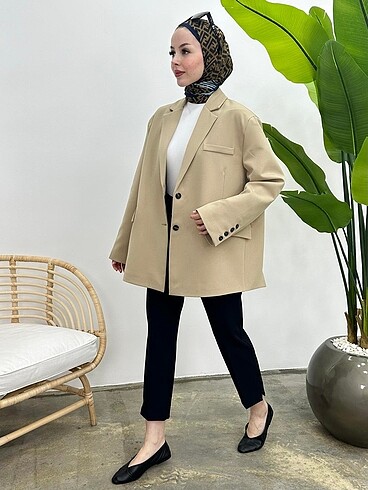Taş rengi blazer ceket