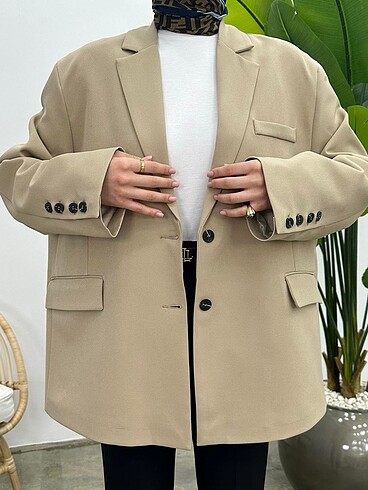 m Beden Taş rengi blazer ceket