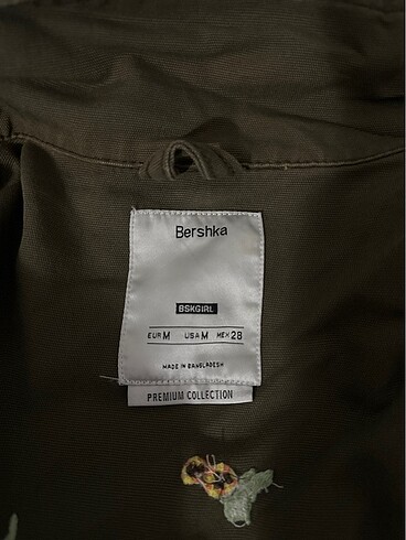 m Beden haki Renk Bershka Kot ceket