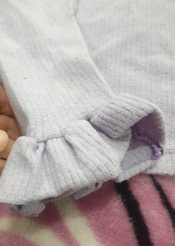 Kız Çocuk Gri Boğazlı Fırfırlı Kazak ve tayt takım - Görsel 4