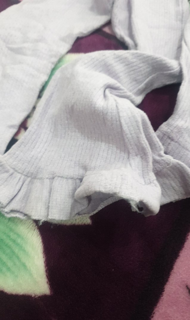 Kız Çocuk Gri Boğazlı Fırfırlı Kazak ve tayt takım - Görsel 3